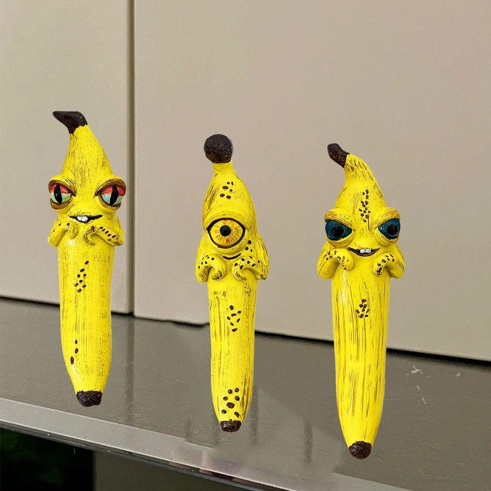 Resin Banana Man Figurine Sensory Toy Sculpture Unique Banana Statue Figurines Crafts Cartoon Banana Figure Desktop Decorative