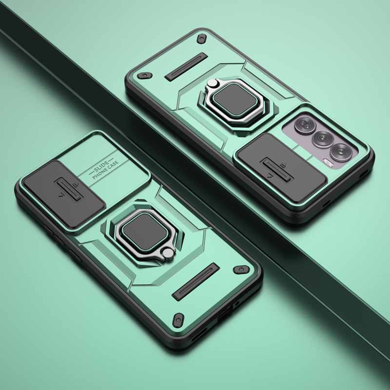 

Чехол-слайдер для камеры для OPPO Reno 12 Pro Reno12 11F 11A Противоударный бронированный чехол-подставка Задние накладки для Realme C61 C63 C65 C67 Чехол для телефона Realme C67 зелёный