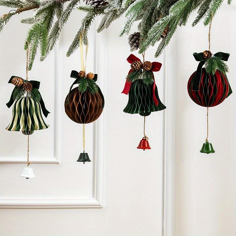 1Pc Christmas Honeycomb Bell Pendant Crafts Christmas Tree Decoration, Suitable for Outdoor Courtyard Festival Ceremony Decoration