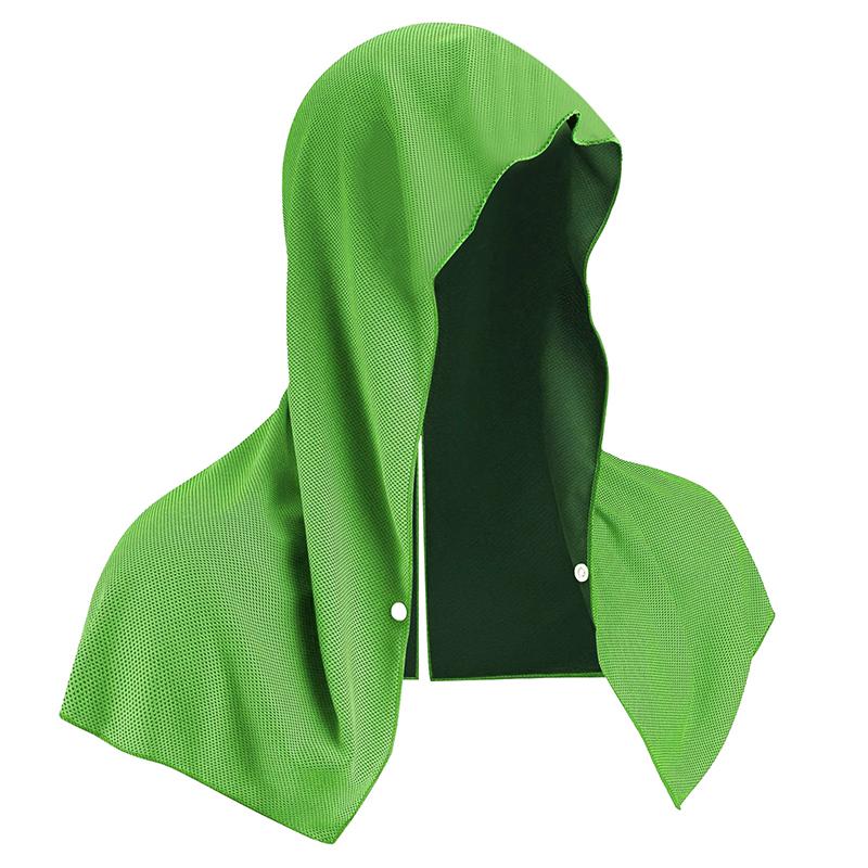 

Outdoor Sports Sun Protection and Cooling Towel Gym Beach Camping U-shaped Cooling Hoodie Headscarf Quick-drying Towel зелений