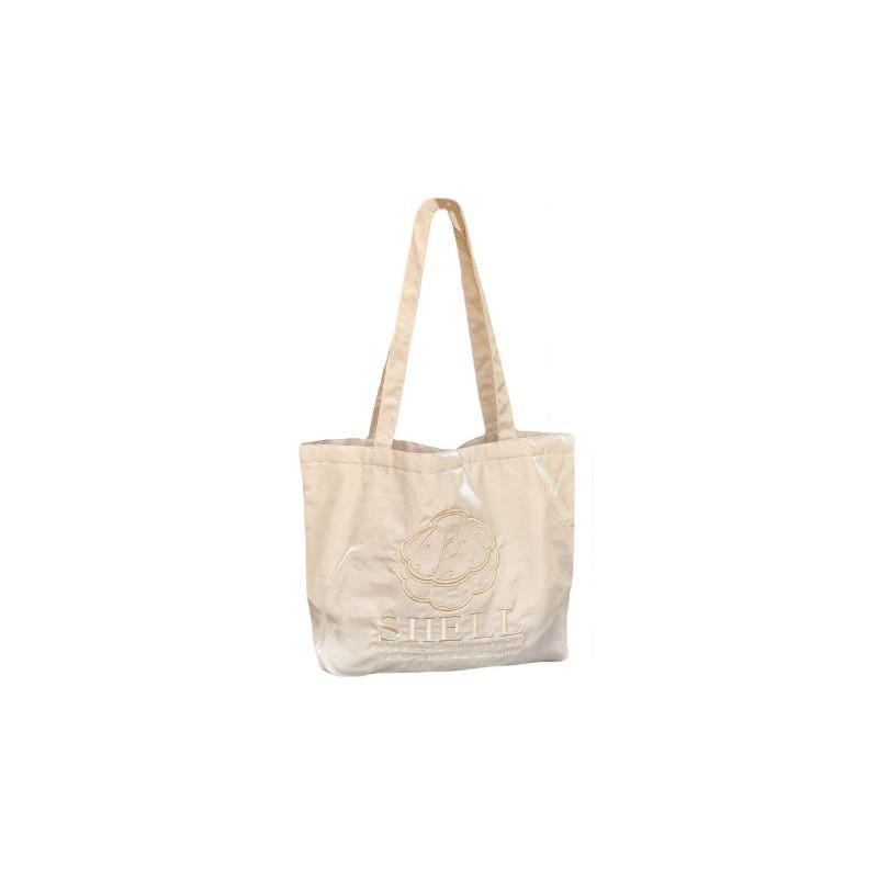 Niche Design Pearlescent Embroidery Cream Color Large Capacity Canvas Bag Women Handbag Shoulder Tote Bag