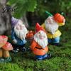 Whimsical Outdoor Garden Decor Mini Gnomes Figurine, Resin Welcome Gnome Statue, Small Handcrafted Ornament Dwarf for Fairy Garden, Flower Pot,