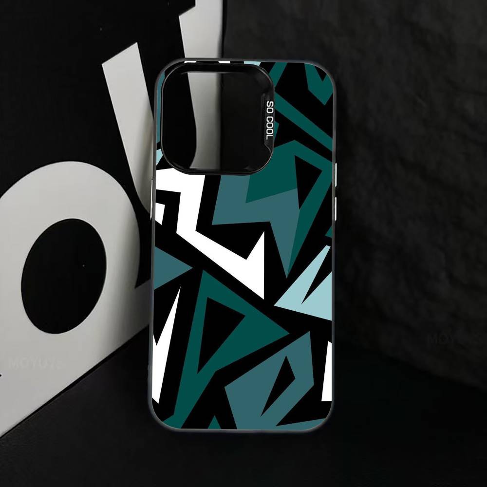 Geometric figure Phone Case For iPhone 17,16,15,14,13,12,11 Plus,Pro Max,XS,Colorful Silver Phone case Funda Cover