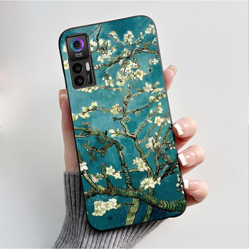Case For TCL 30 Plus 30 5G T676K T676J T676H T776H Phone Case Fashion Butterfly Flowers Black Silicone Shockproof Cover Casing