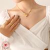 Korean New Trendy Love Snake Bone Chain Women'S High Sense Versatile Niche Design Peach Heart Pendant Necklace