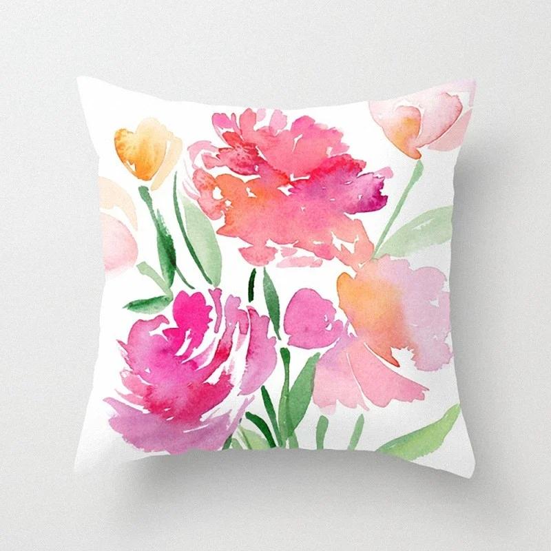 45X45Cm Flower Butterfly Pattern Decorative Cushions Pillowcase Polyester Cushion Cover Throw Pillow Sofa Decoration Pillowcover