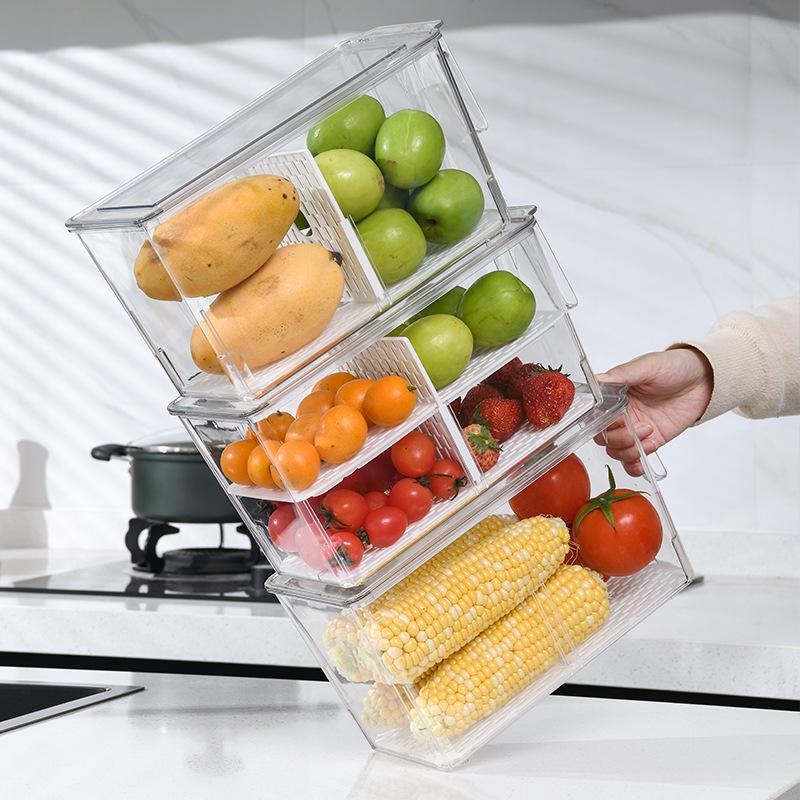 Multipurpose Transparent Fresh-Keeping Storage Box for Melons, Fruits, and Vegetables
