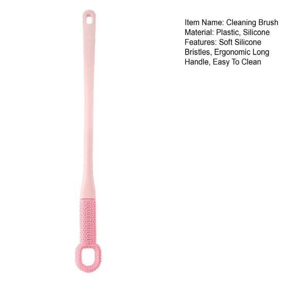 Silikon Fußreinigungsbürste Langer Griff Ergonomisches Design Weiche Borsten Badezimmer Aufhängbare Schrubbbürste Leicht zu Reinigen Fußschrubber