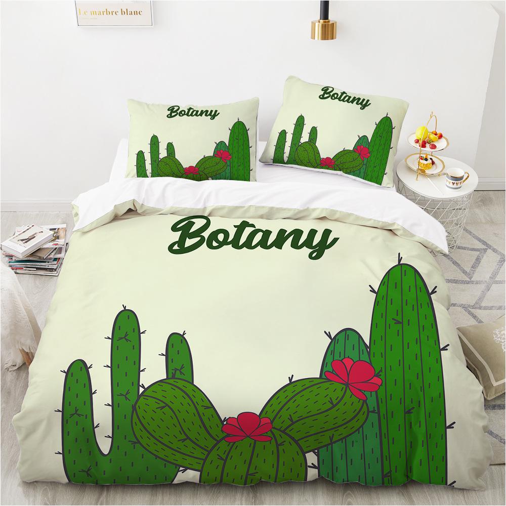 3D White Refreshing Bedding Set, Plant Spring Duvet Cover Pillowcase 2/3pcs, Women and Girls Cover Gift, King Queen Bed  Gift