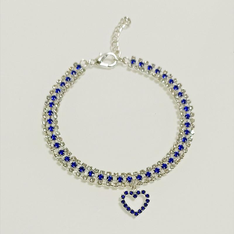 Heart Pendant Rhinestone Pet Collar for Small To Medium Dogs and Cats