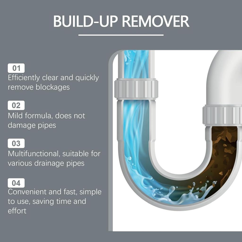 Drain Cleaner, Delighteal Pipeline Dredging Agent, Can Quickly Dissolving Blockages, For Kitchen and Toilet Pipelines, Drain Clog Remove