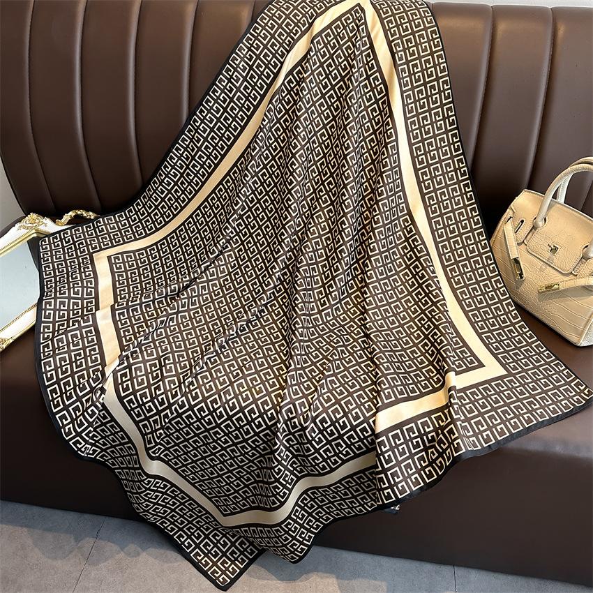 90 cm Reise-Sonnenschutz, vielseitiger großer quadratischer Schal, Schal, Kopftuch, Nackenschutz, Schal-Dekoration für alle Jahreszeiten