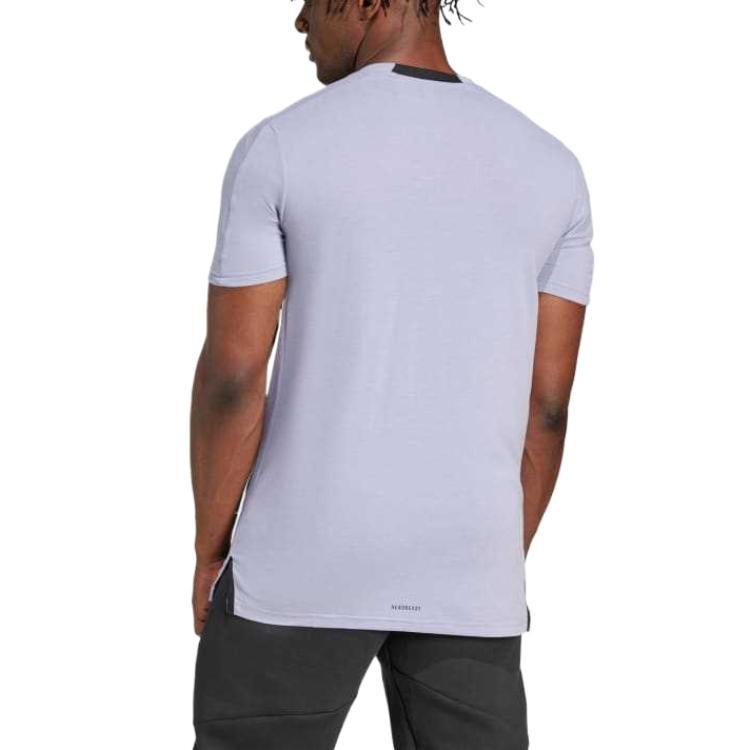 Adidas Designed For Training Workout Tee T Shirt Men's Silver Violet JI5772