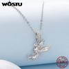 WOSTU 925 Sterling Silver Flying Dragon Charms Pendant Colorful Phoenix Beads Fit Original DIY Bracelet Wholesale