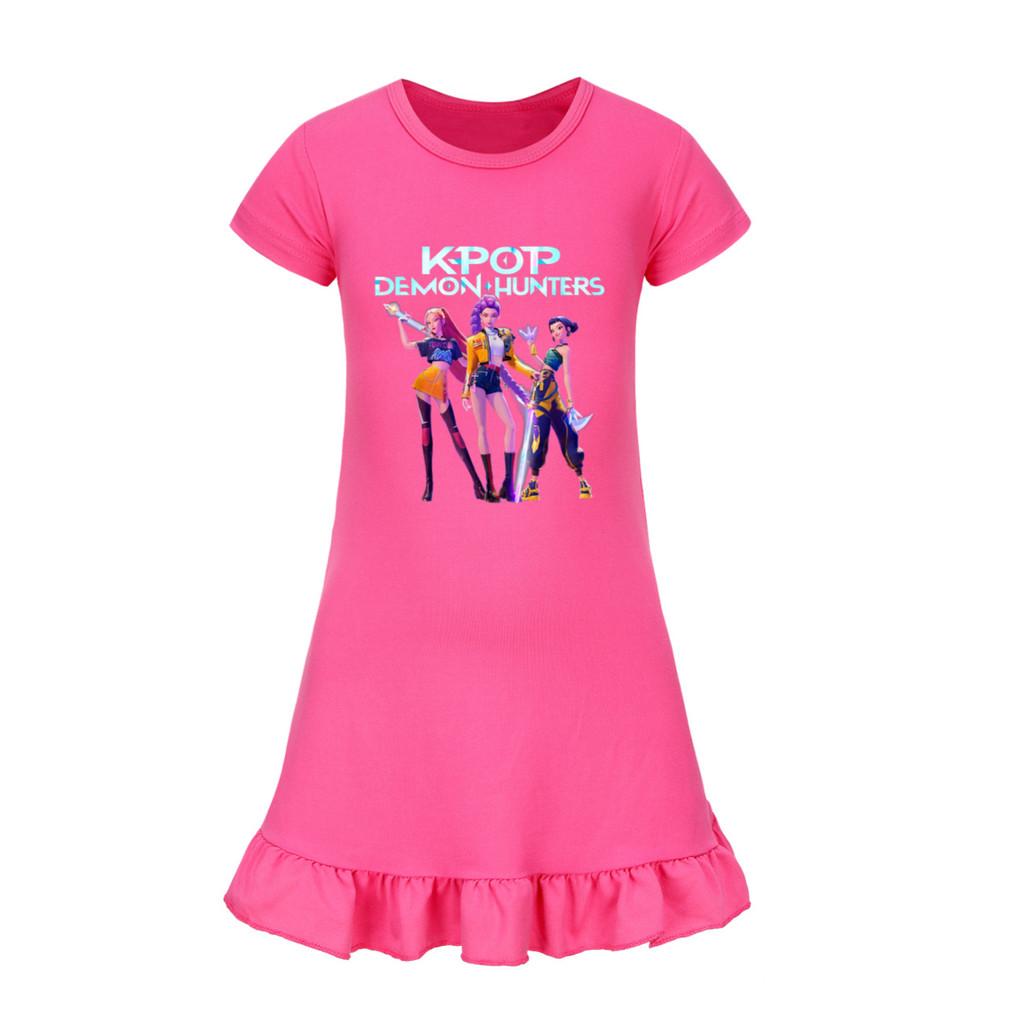 4993 Kids Girls Mira Zoey Rumi Printed Ruffle Short Sleeves Casual Dress