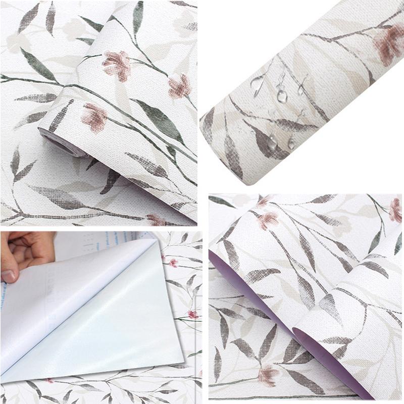 Vinyl Floral Leaf Peel and Stick Wallpaper Self Adhesive Contact Paper Removable Waterproof Wallpaper For Furniture Renovation