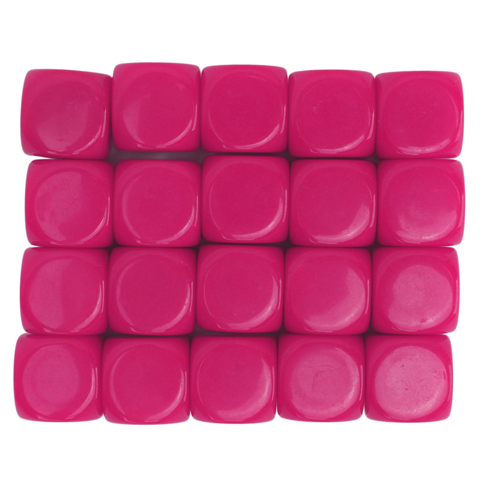 

20pcs Dice Round Corner Blank Plastic 16mm Teaching Toys Dice for Board Games Party Rose Red