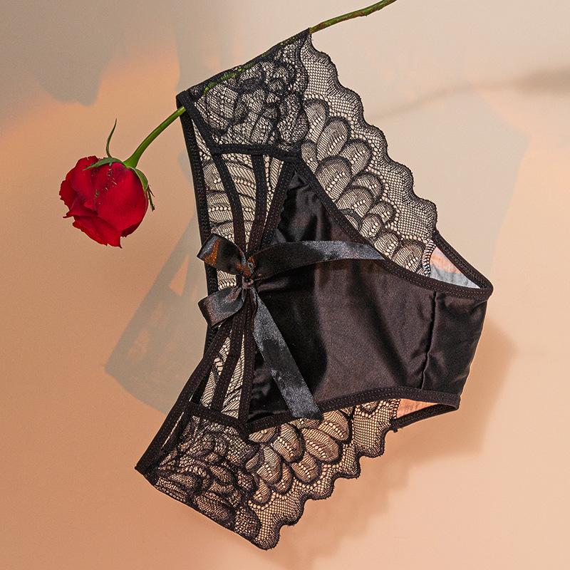 Satin Bow Mid-Rise Lace Panties - Sweet & Sexy