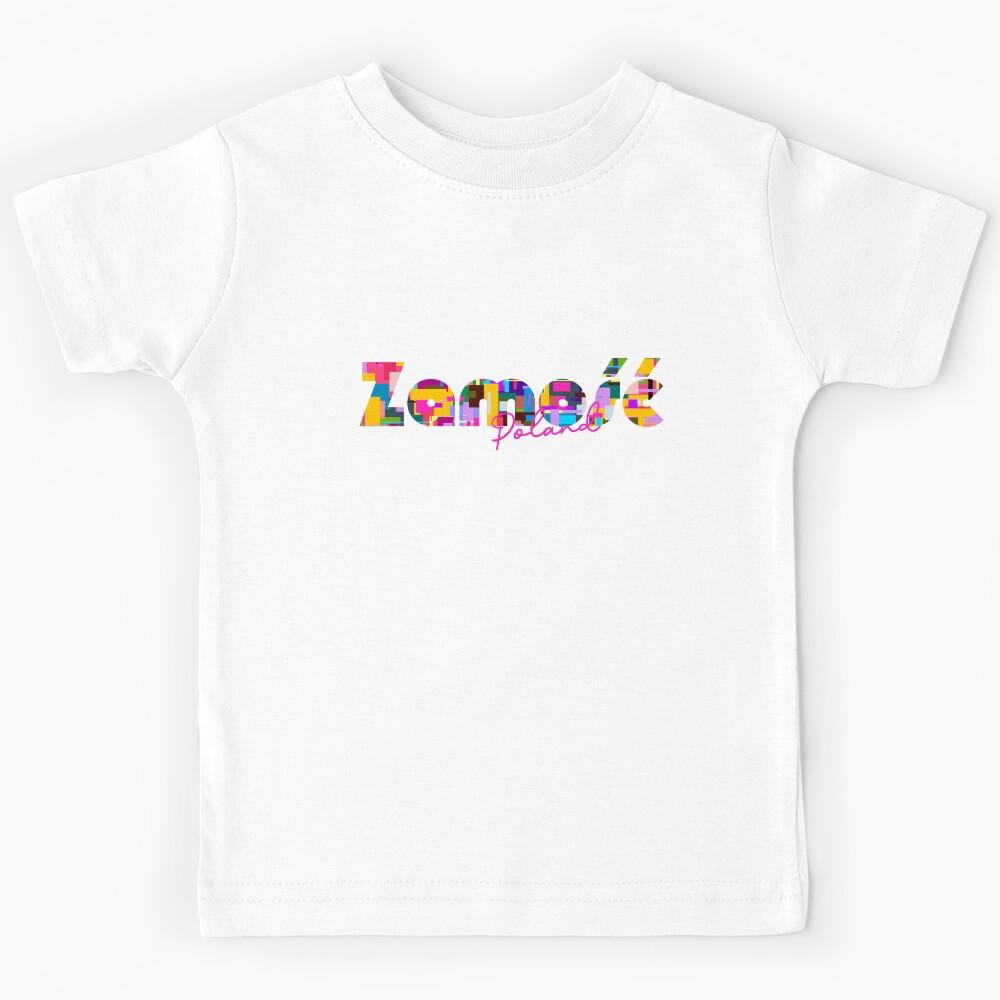 Zamość, Poland, Vibrant Abstract City Typography Art Kids T-Shirt 140