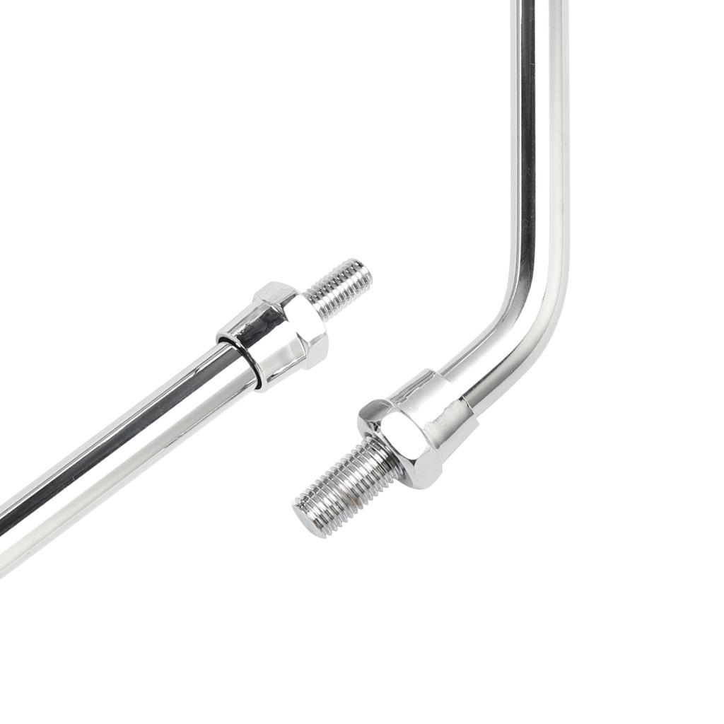 Pair Chrome Motorcycle Mirrors - Long & Short Stem 10mm For Kawasaki Z1 Z2 Style