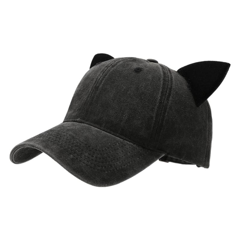 Cats Ear Baseball Hat for Girls Women Kitten Ears Casual Hat for Sports Gym Mountain Camping Hat Outdoor Activity