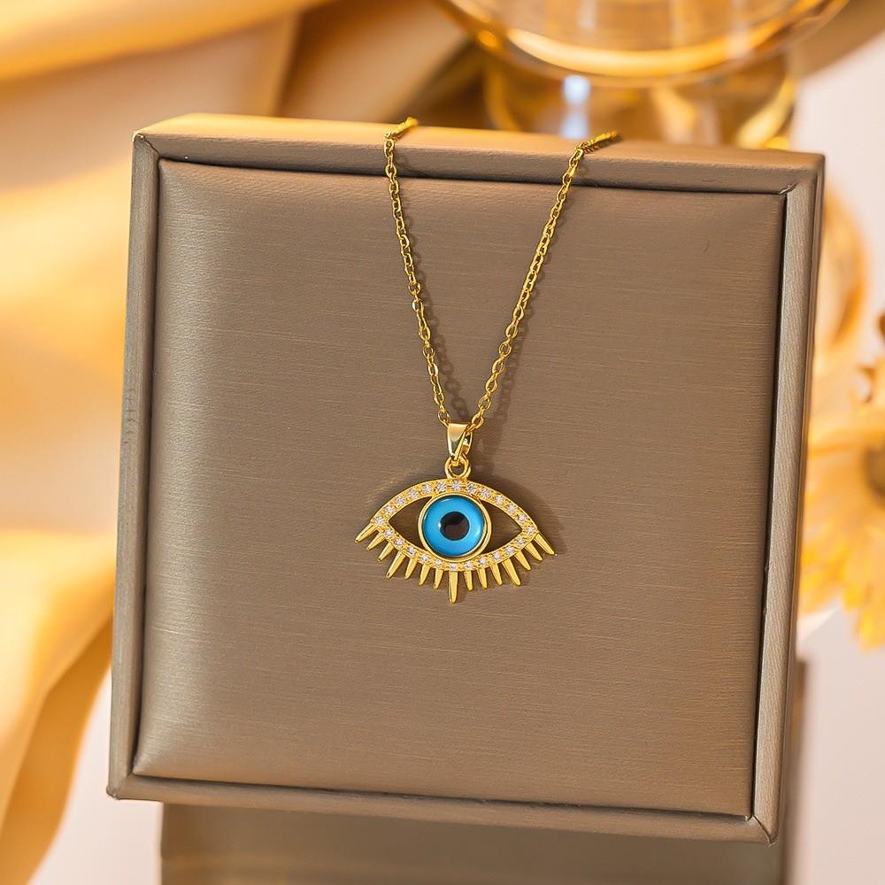 

Pendant Glaze Luxury Necklace Pleated Devil s Eye Banquet Clothes Neck Chain Clothes Accessories StyleB
