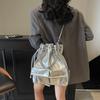 Sweet and delicate pu drawstring women's multi-purpose backpack new commuter versatile shoulder messenger bag