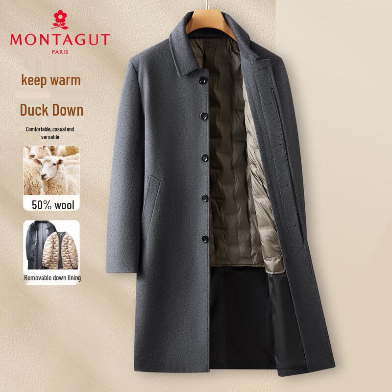 

Мужское длинное зимнее пальто MONTAGUT из смесовой шерсти со съемной подкладкой из утиного пуха 2XL