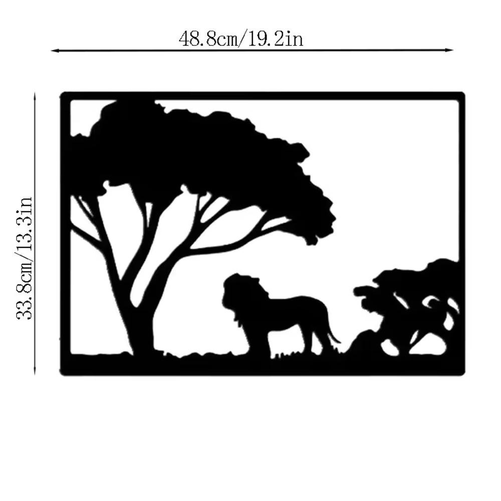 

1 шт. Металлическая фреска «Железный лев дикой природы» – настенное искусство в стиле джунглей для уникального украшения дома и стильных настенных акцентов чёрный