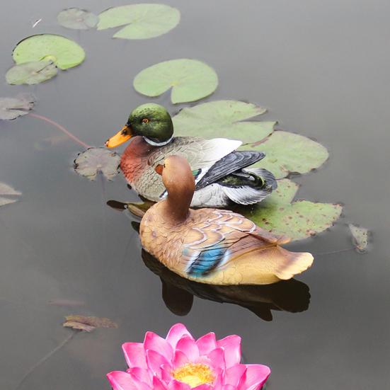 Floating Duck Sculpture Resin Duck Statue Garden Pond Pool Decor Floating Duck