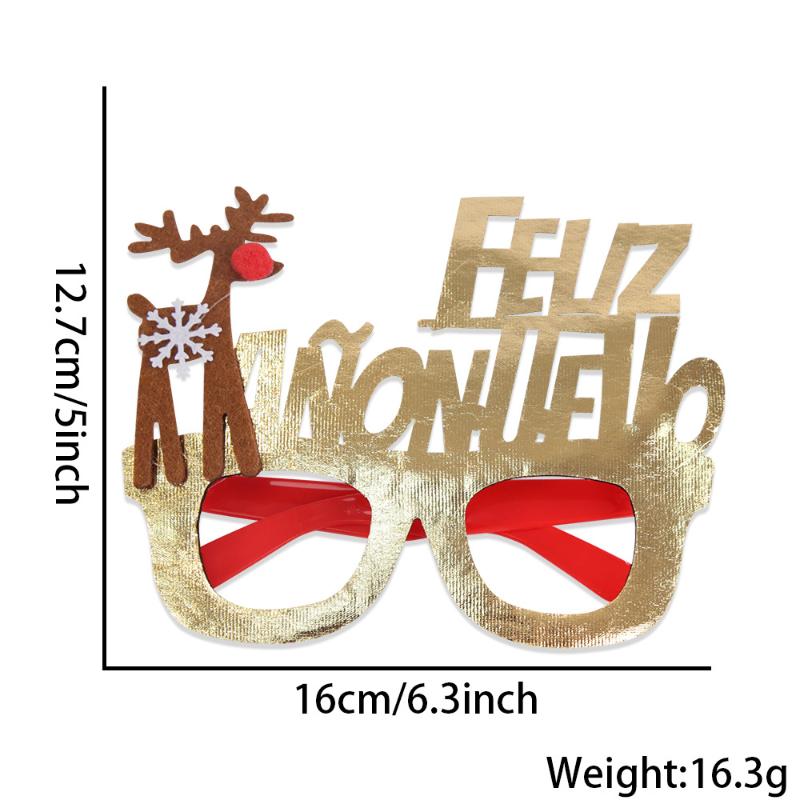 

Рождественские очки 2026 Золотая фольга Ткань Снежинка Звезда Год Фотореквизит Для украшения вечеринки as the picture