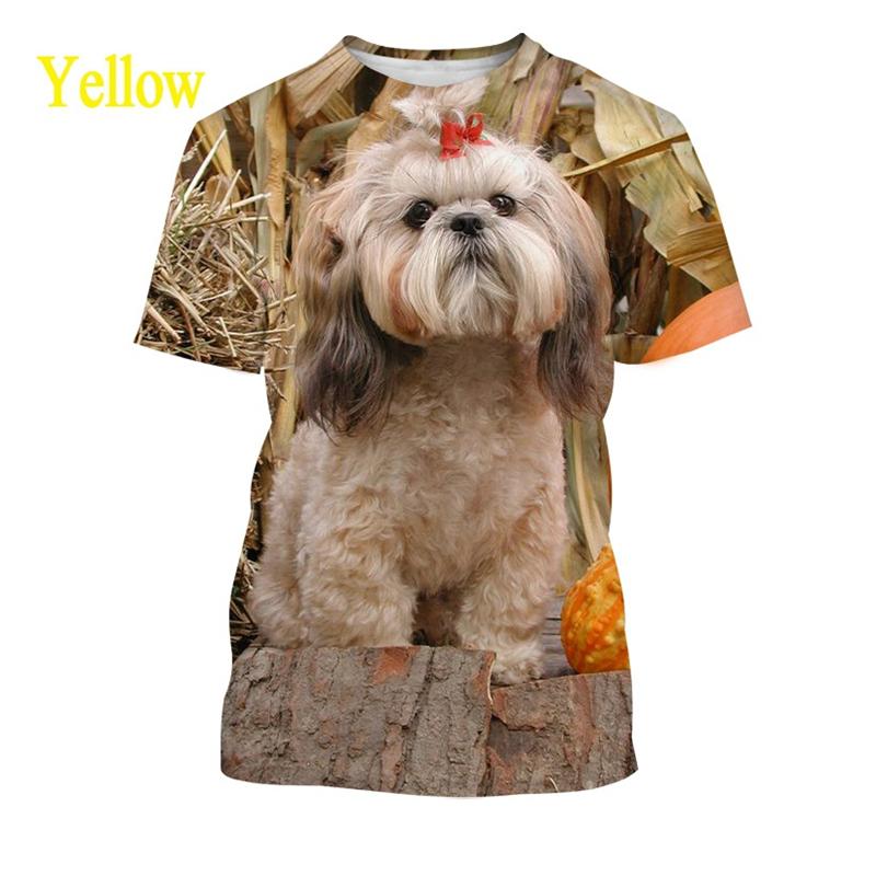 New 3D Boys Animal Dog Print Harajuku Style T-Shirt Summer Casual Short Sleeve Streetwear Loose Top
