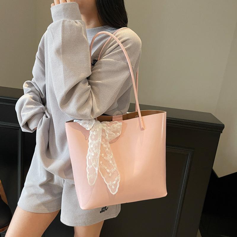 Fashion Large-capacity Tote Bag Women's Shoulder Bag Versatile Solid Color Mother and Child