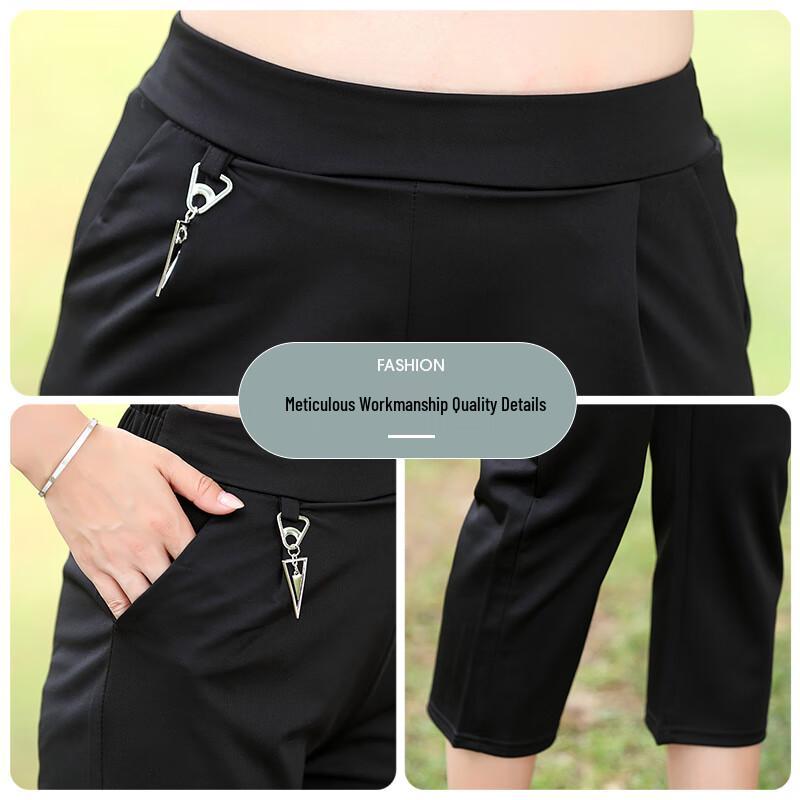 Calças Capris de Verão Femininas Hengyuanxiang Slimming de Cintura Alta