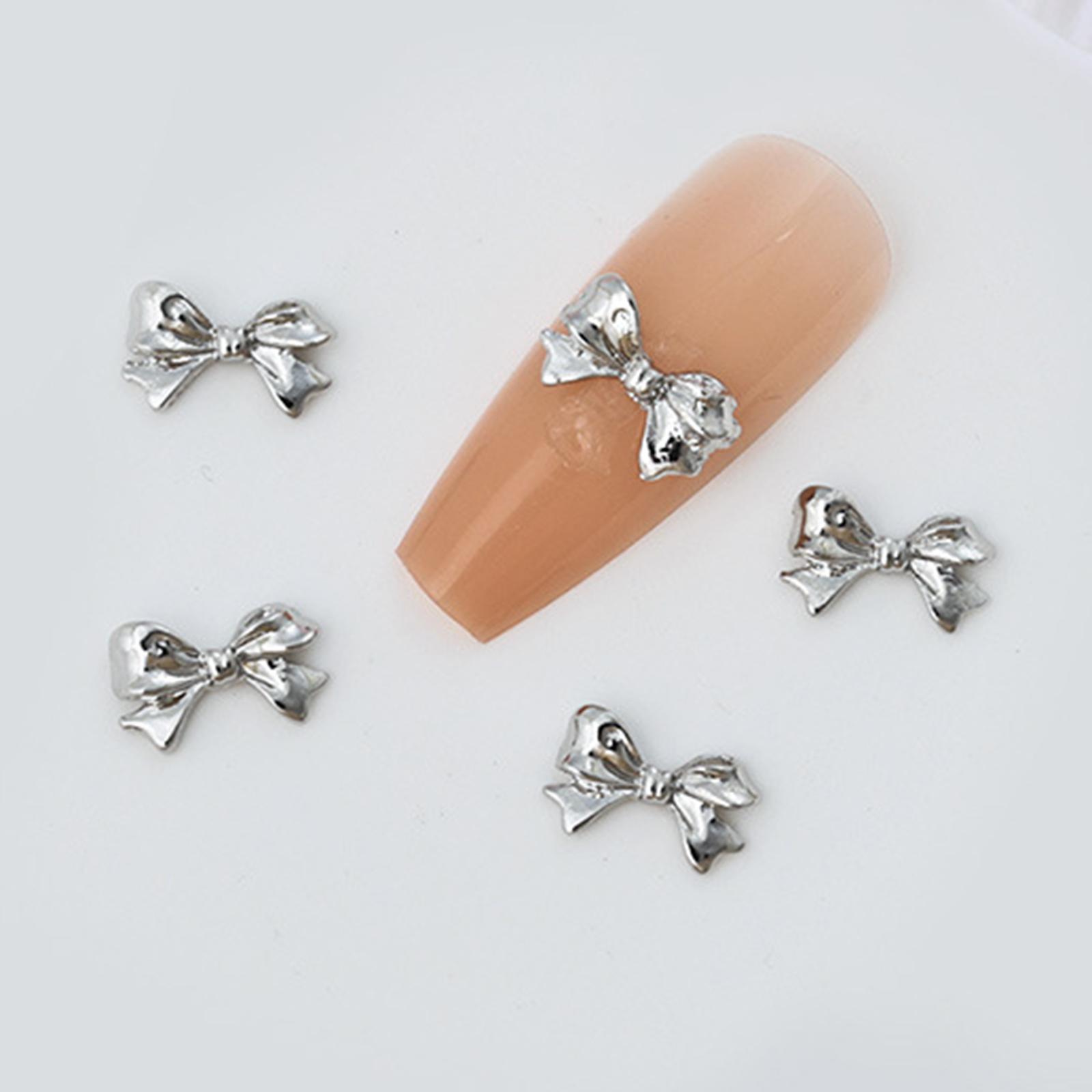 

10x Butterfly Nails Art Charms 3D Alloy Bows Nails Charms Bowknot Nails Charms Nails Art Decoration for Acrylic Nails 3