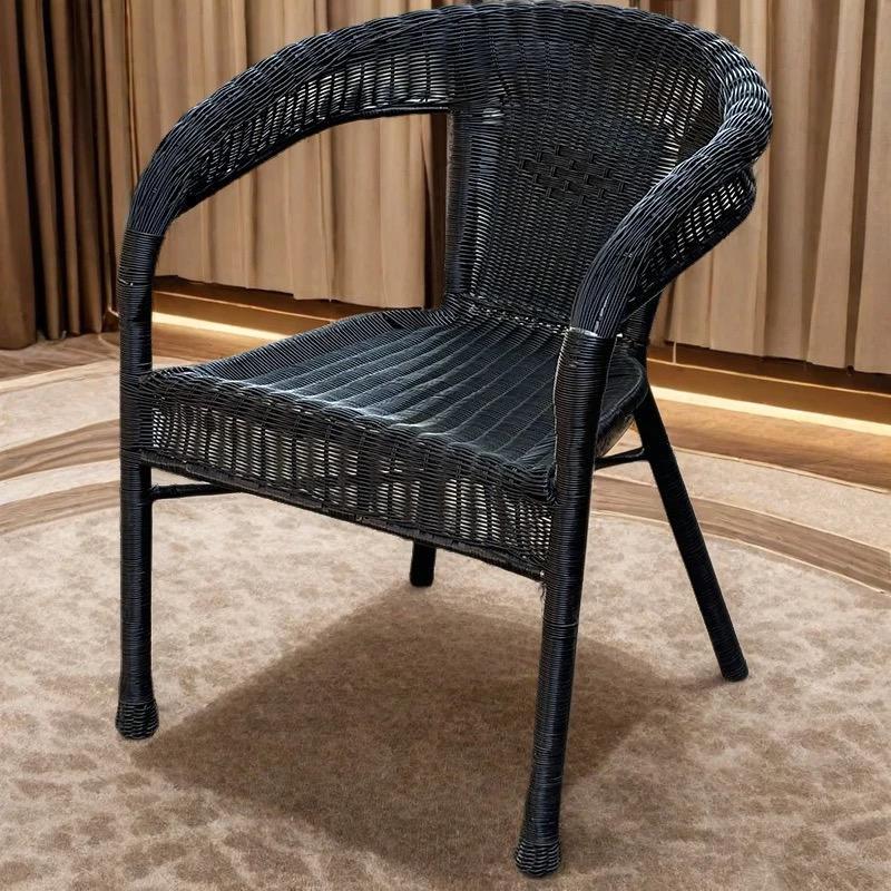 Breathable High Back Rattan Chair for Outdoor & Indoor Use - Waterproof, Sun Protection, Ideal for Balcony or Teahouse