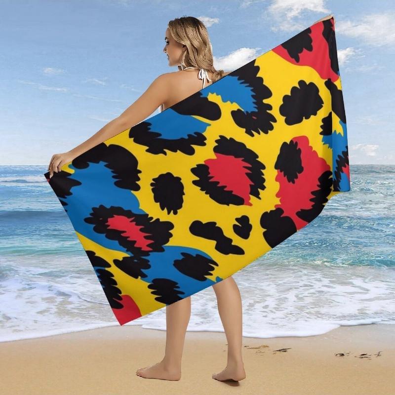 

Large Leopard Print Towel - Quick-Dry Microfiber Bath & Beach Towel Suitable for Travel Super Absorbent Contemporary Towel with W30*H60(CM)