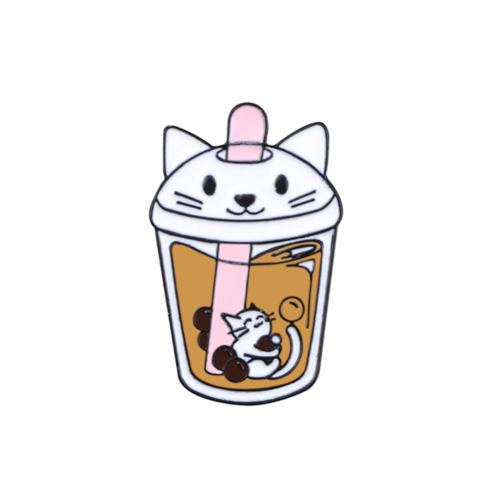 Punk Schwarze Katzen mit Messer Emaille Pins Mode Niedliche Tierbrosche Cartoon Anstecknadel Abzeichen Schmuck Geschenke für Freunde