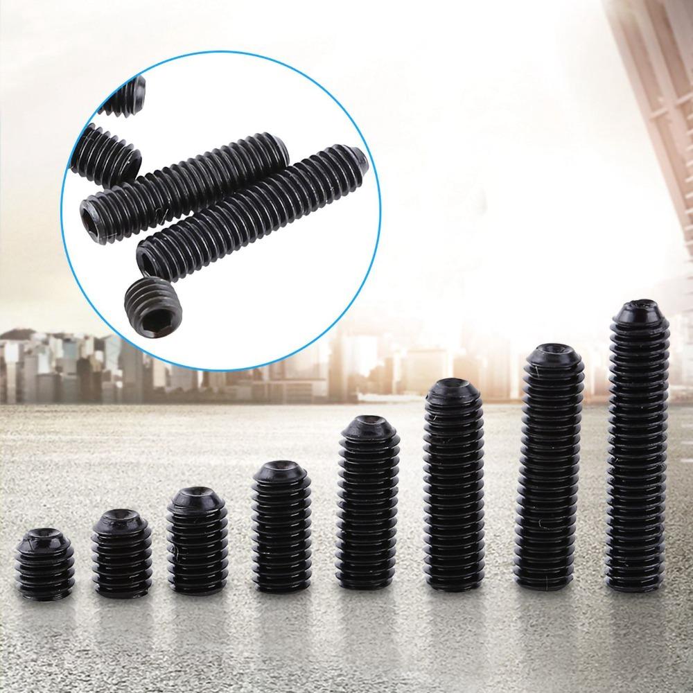 200pcs M3 Metric Grub Set Screw Black Finish Hex Socket Screw Socket Cup Point Screw Light Fixture