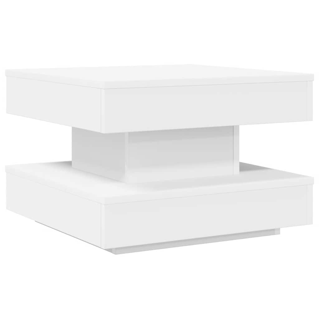 Rotating Coffee Table 360 degrees Swivel White 50 x 50 x 34.5 cm