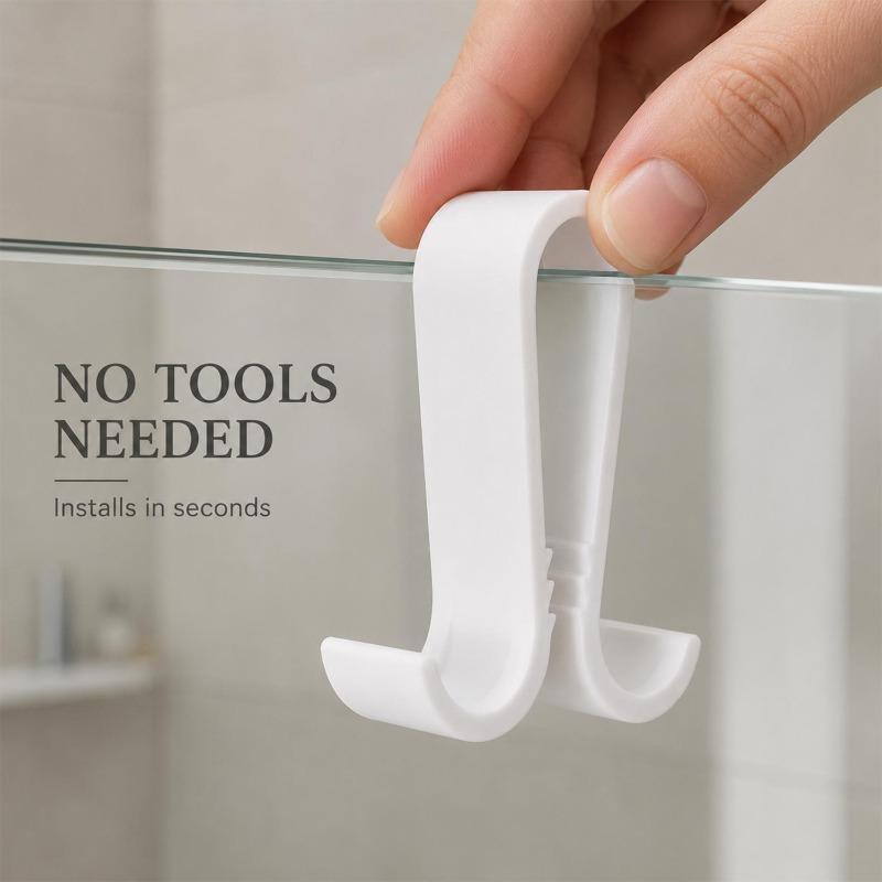 10/1PCS Glass Shower Door Hooks Multifunction No-Drill Clothes Towels Hanging Rack Household Heavy Duty Bathroom Organizer Tools