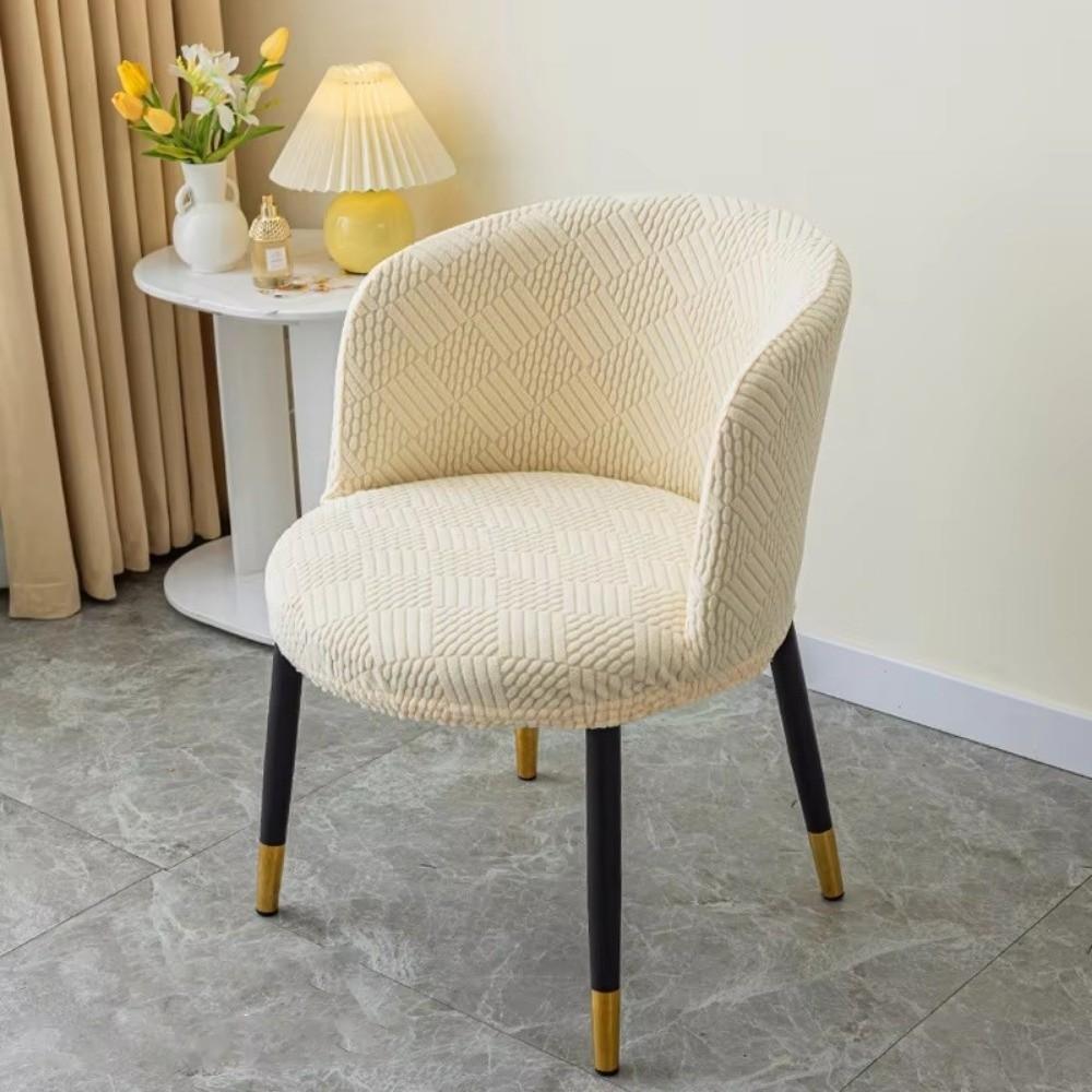 Arc-Shaped Curved Armchair Elastic Dining Chair Slipcover Nordic Chair Cover  For Home Living Room