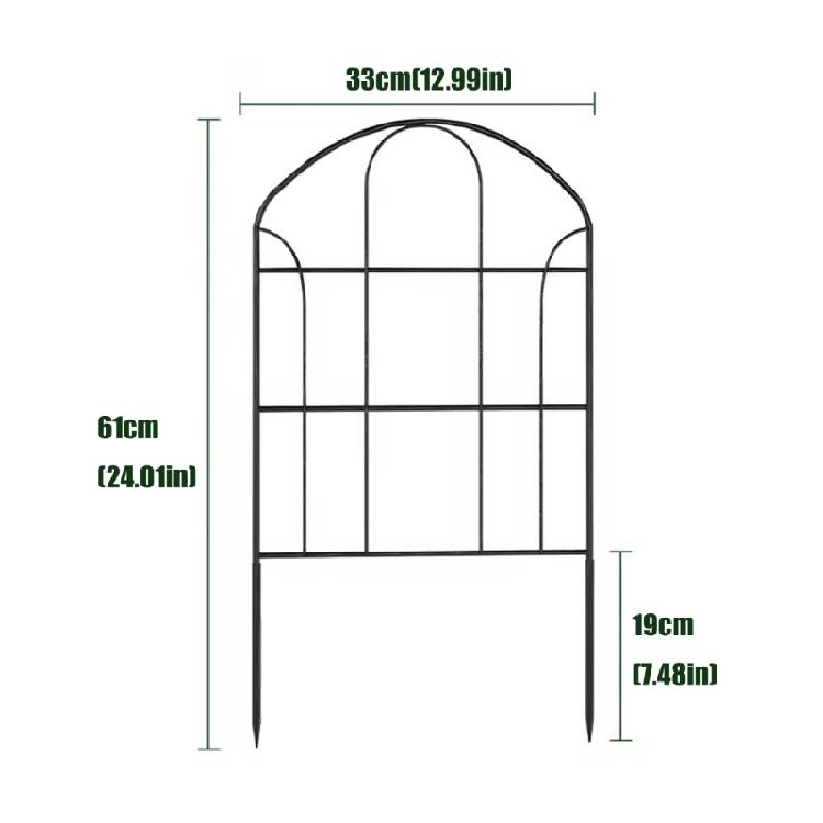 10Pcs Decorative Garden Fence Border 13x24Inch Iron Wire Panel Border Fencing Animal Barrier for Outdoor Yard and Patio