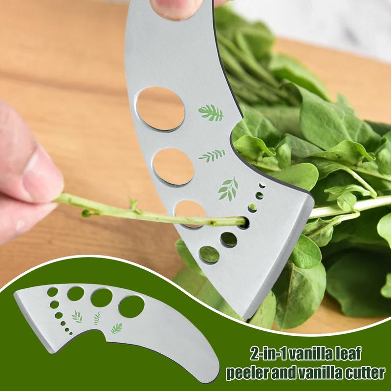 Vanilla Cutter Rosemary Stripper 7 Holes Cutter Stripper 2 In 1 Multifunctional Vanilla Greens Leaves Remover Stainless Steel