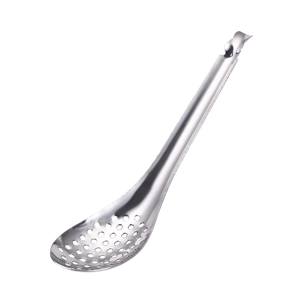 Stainless Steel Home Cooking Dinner Strainer Kitchen Gadgets Slotted Spoon Caviar Spoon Kitchen Tool