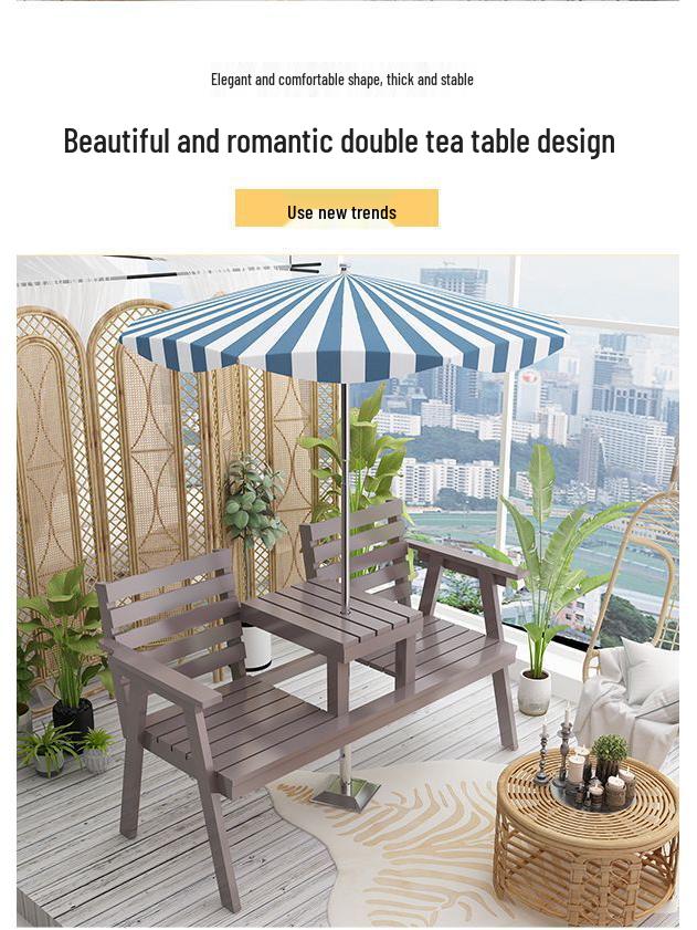 Solid Wood Outdoor Folding Bench Chair for Garden, Courtyard, or Balcony