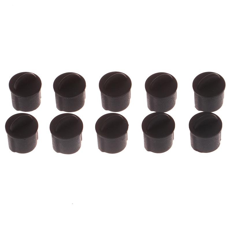 Uxcell 10pcs Silicone BNC Anti-Dust Stopper Cap Cover for Female Jack Black Inside Install Dia 9.5 Mm - 11 Mm
