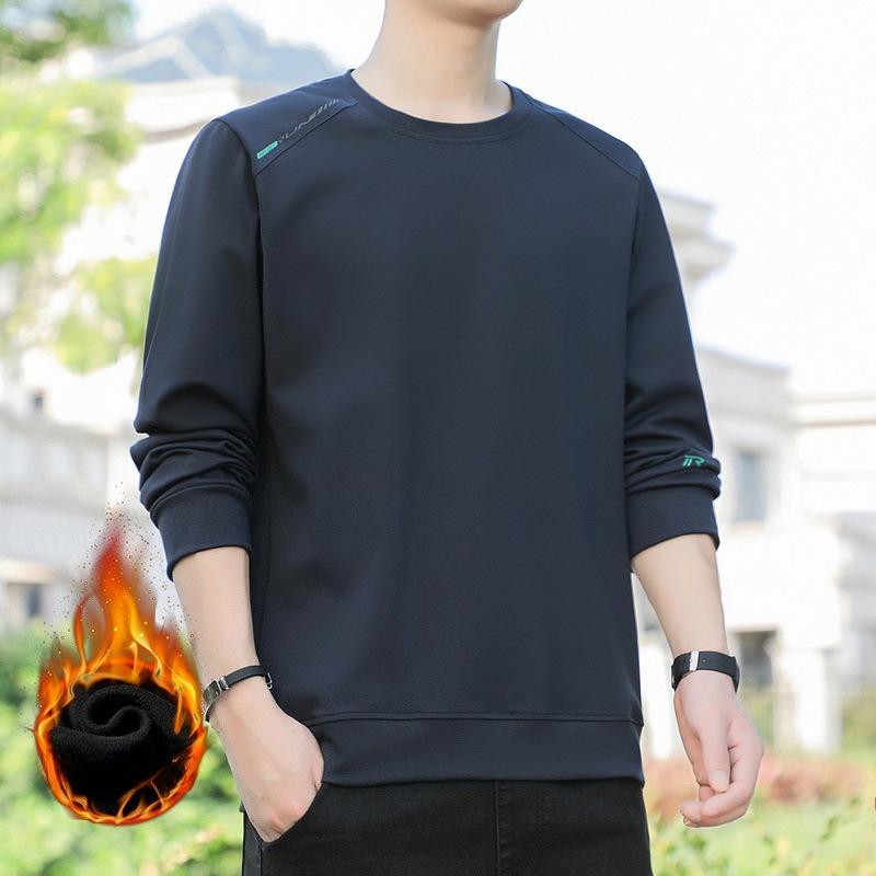 Sweater Men'S Spring And Autumn Crew Neck Pullover Comfortable Bottom Shirt Youth Versatile Large Size Sports Casual Top