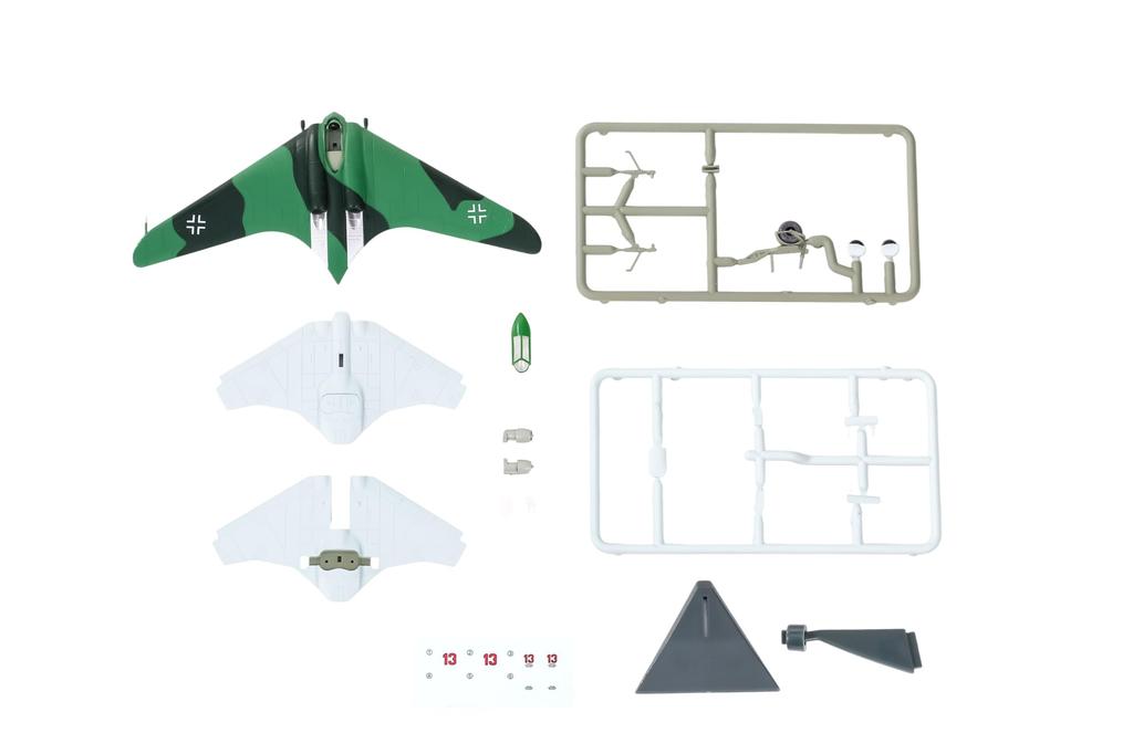 DENYI Scale Fighter Horten Ho 229 Go 229 Flying Wing Miracle of the Empire Series Plastic Model 1/144 Plane, A-0 A-0 Fighter-bomber, 1, Pre-painted,