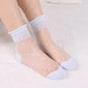 DONG AI Invisible Socks Women Summer Lace Socks Crystal Silk Polka Dot Ankle Socks Glass Black White Transparent Sock for Ladies